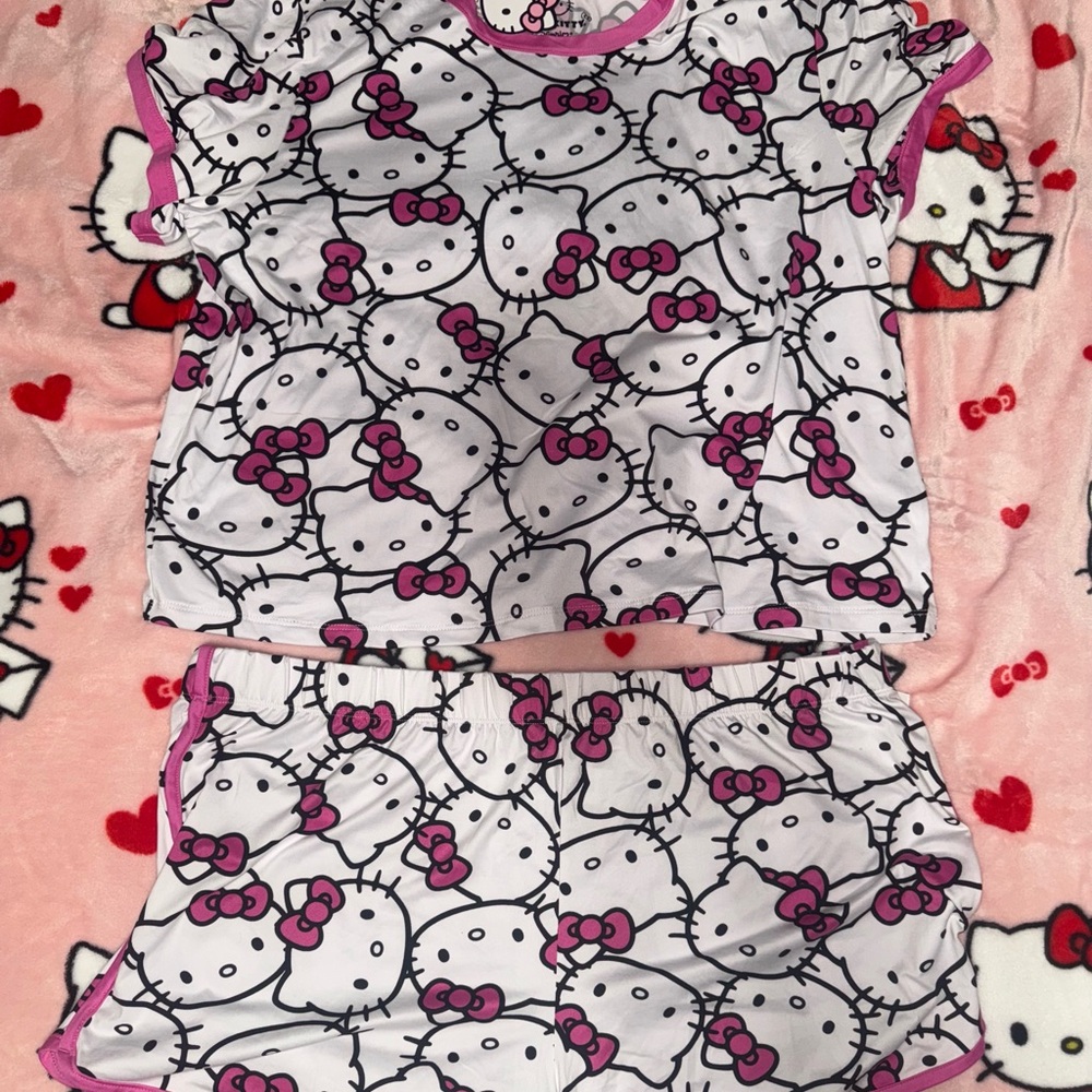 Hello Kitty Pink and White Pajama Set